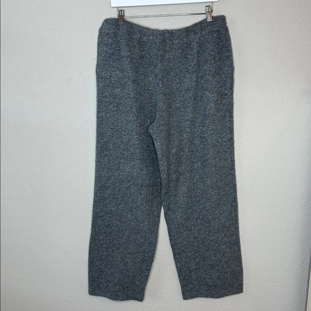 DKNY Women's Cashmere Blend Sweater Knit Pants High Rise Heather Grey Size Large